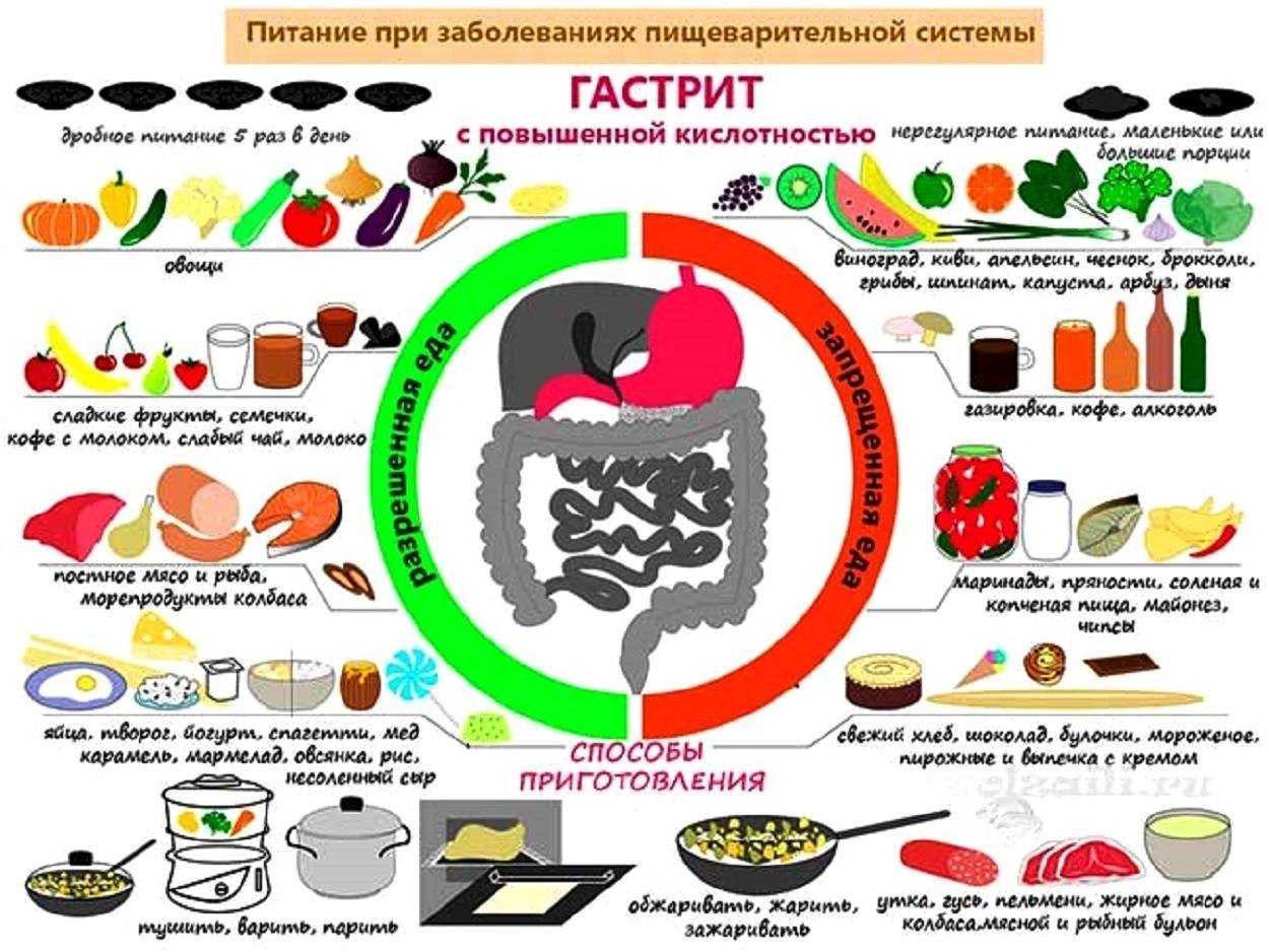 Какие фрукты и овощи можно есть при гастрите желудка - с повышенной кислотностью