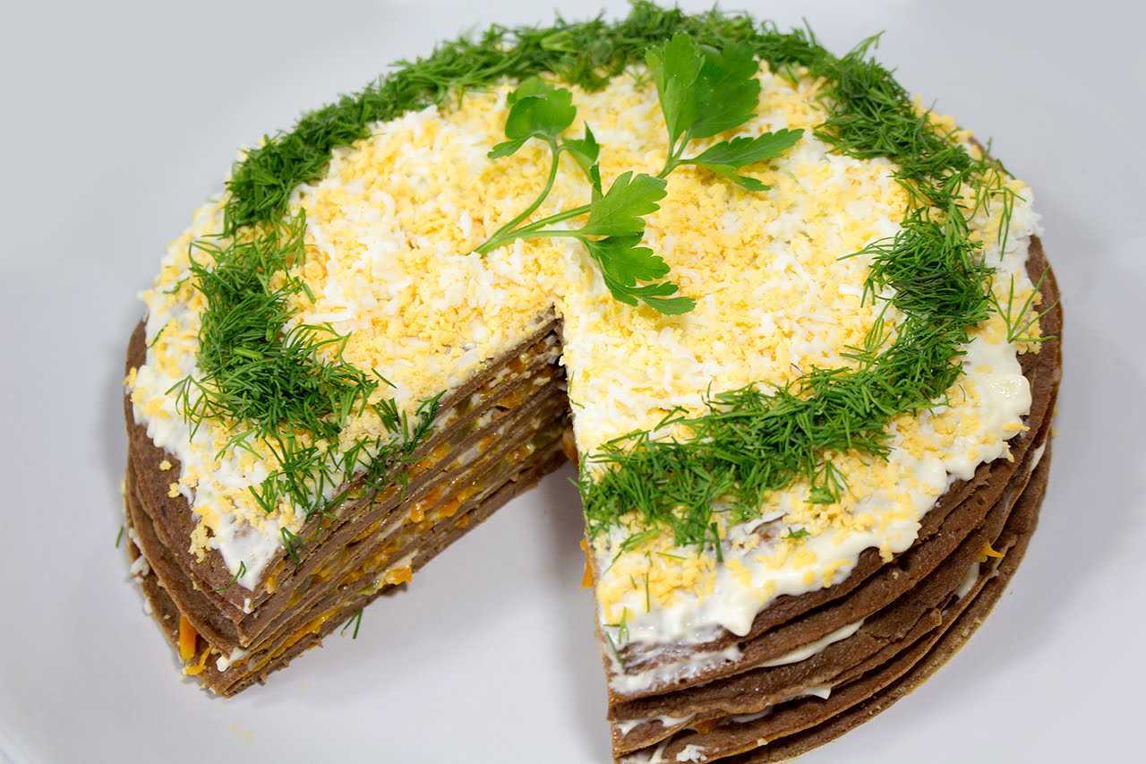 Печёночный торт из куриной печени - рецепт с фото