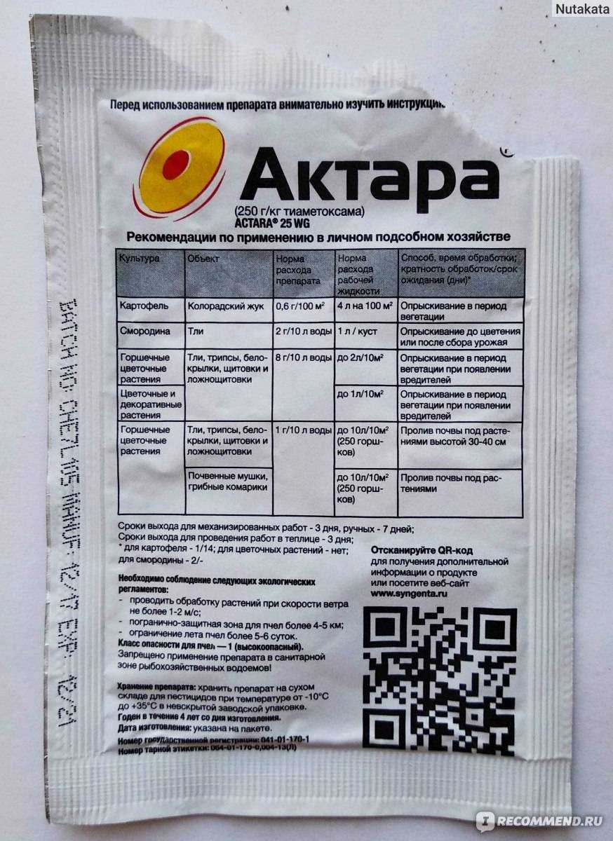 Актара: инструкция по применению, как разводить