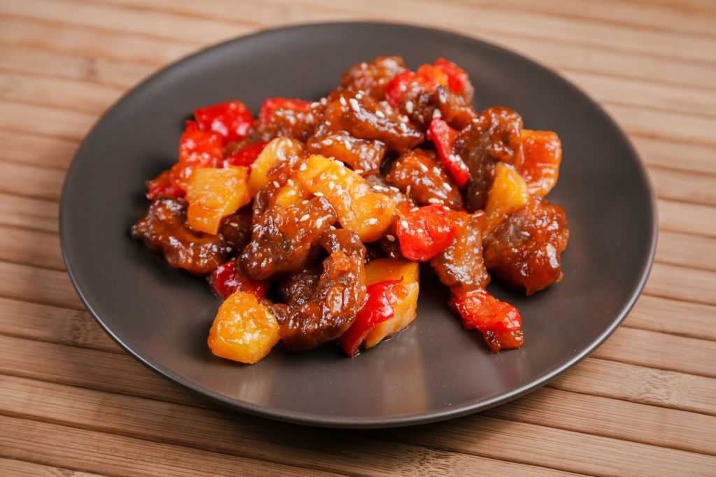 Свинина в кисло-сладком соусе с овощами по-китайски | рецепт
