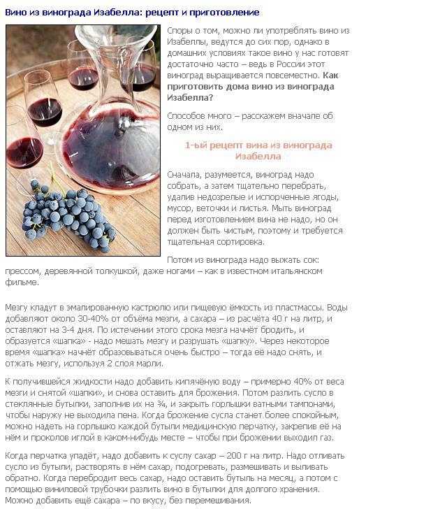 Домашнее вино из винограда Изабелла