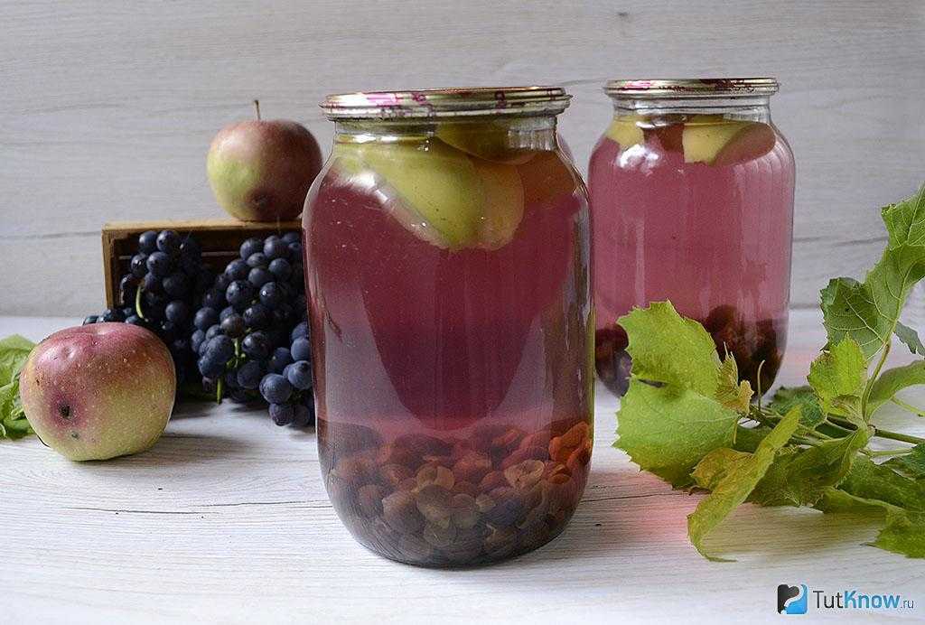 Компот из винограда и яблок на зиму. компот из яблок и винограда: 3 рецепта на зиму | семейная ферма