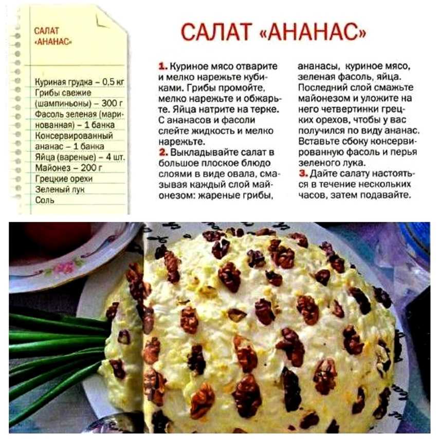 Рецепты салата с копченой курицей и ананасами