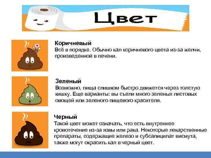 Как оценить состояние здоровья по цвету испражнений