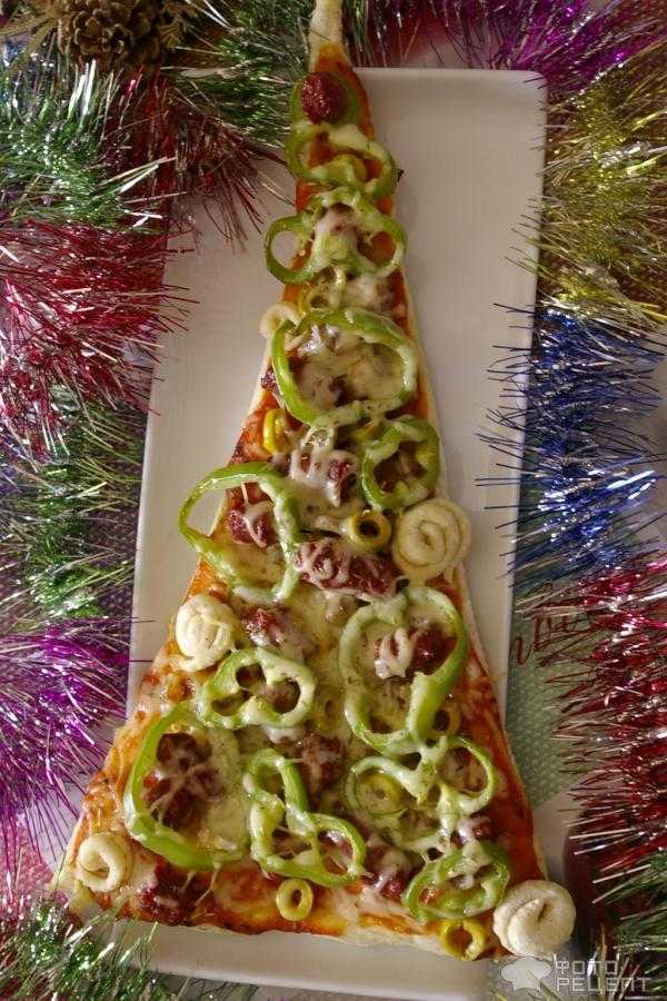 Пицца новогодняя елочка: пошаговый рецепт приготовления с фото