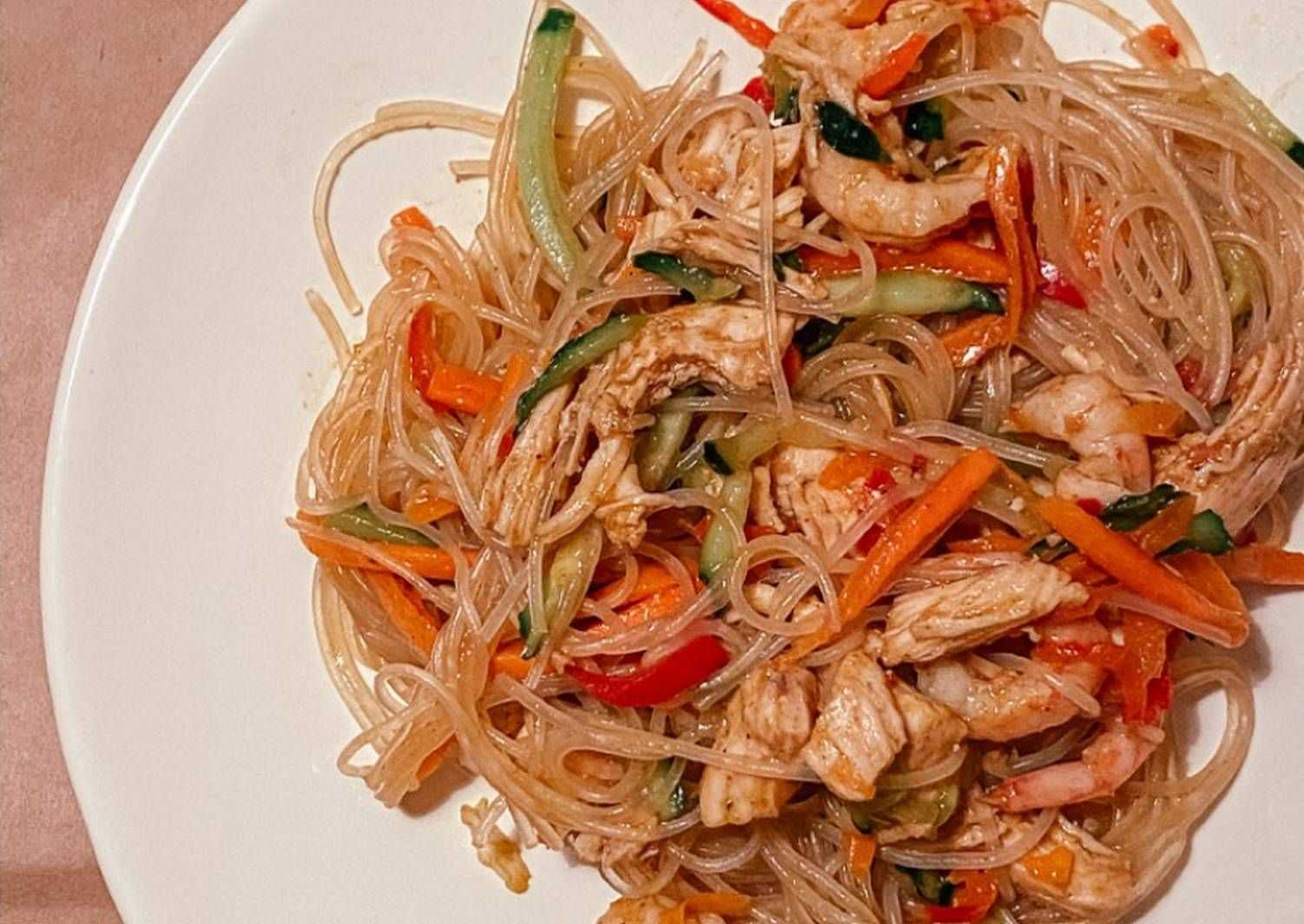 Пп фунчоза: лучшие диетические рецепты - с курицей и овощами, с креветками, салат, на ужин - glamusha