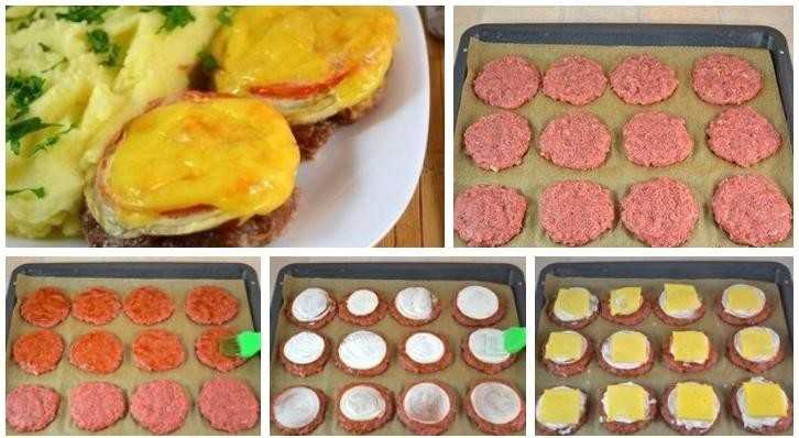 Котлеты с помидором и сыром в духовке