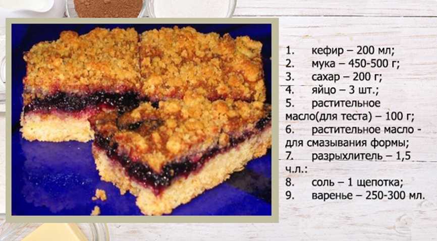 Пирог на кефире с вареньем – 7 рецептов как у бабушки